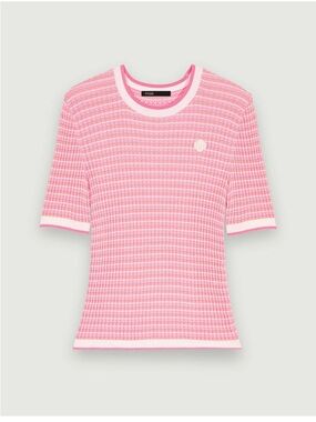 Maje Pink short sleeve knit shirt